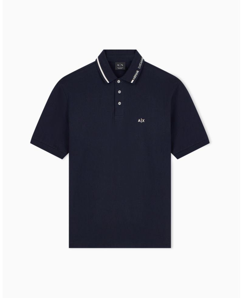 Men's Pique Tipping Wording Polo Shirt