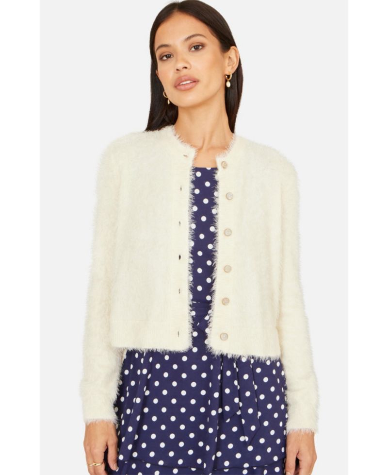 Women's Eyelash Knit Long Sleeve Cardigan