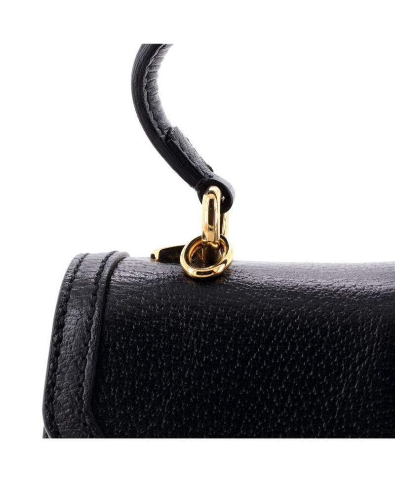 Small Ophidia Flap Top Handle Bag Leather