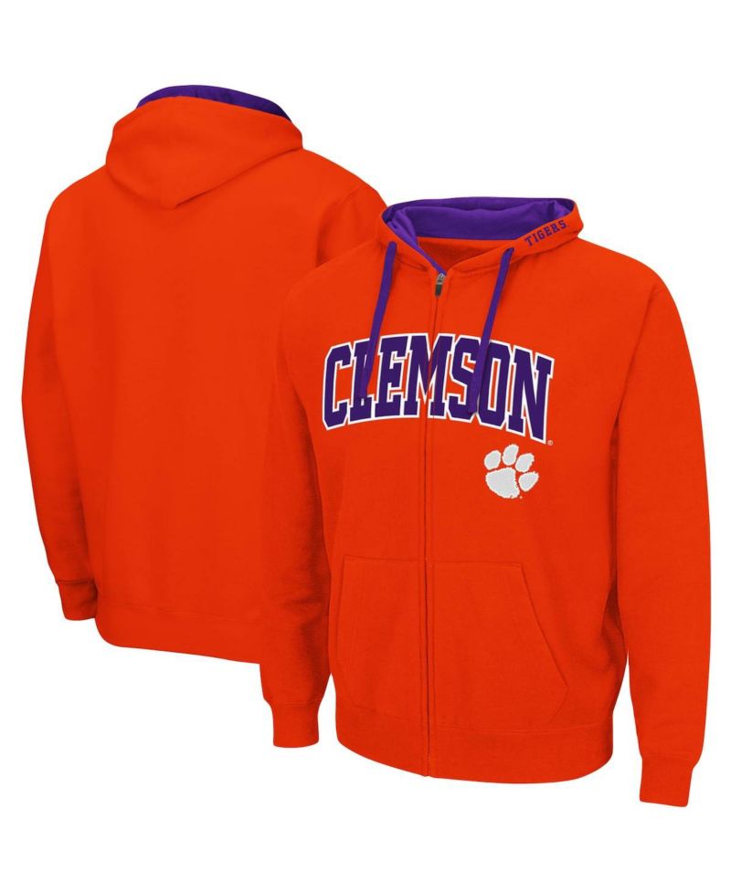 Men's Orange Clemson Tigers Big and Tall Full-Zip Hoodie