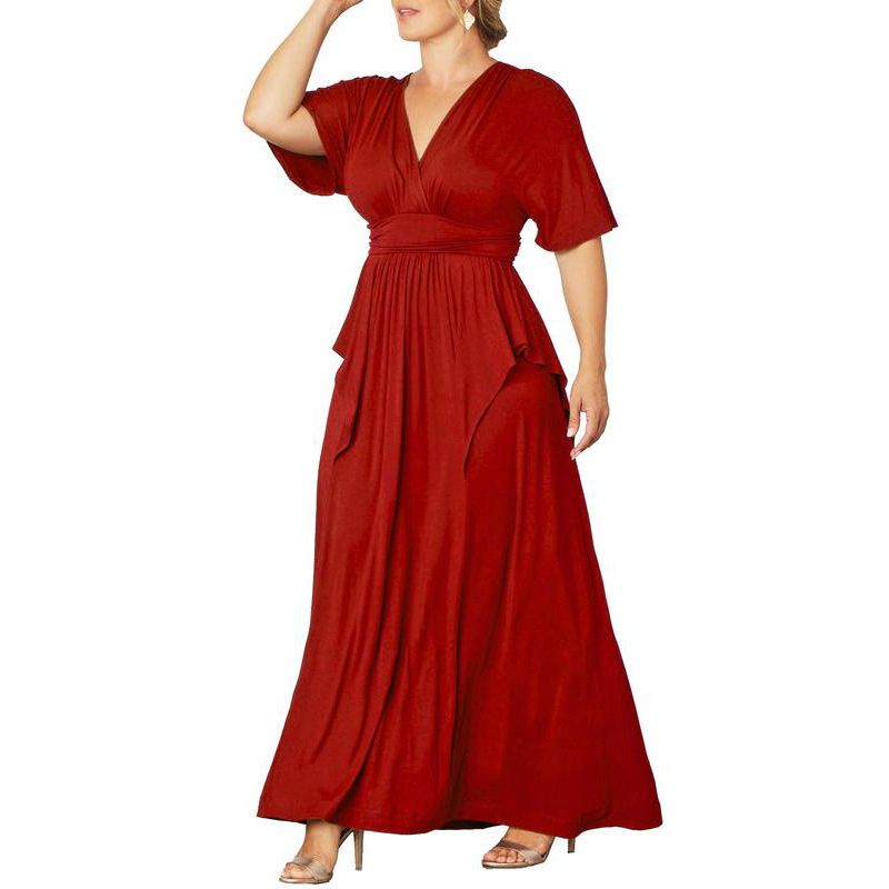 Plus Size Indie Flair Maxi Dress with Kimono Sleeves