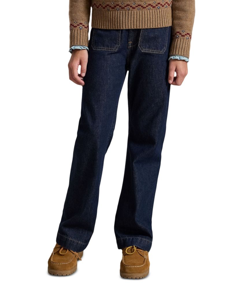 Girls' 7-16 Logo Flared Denim Jeans