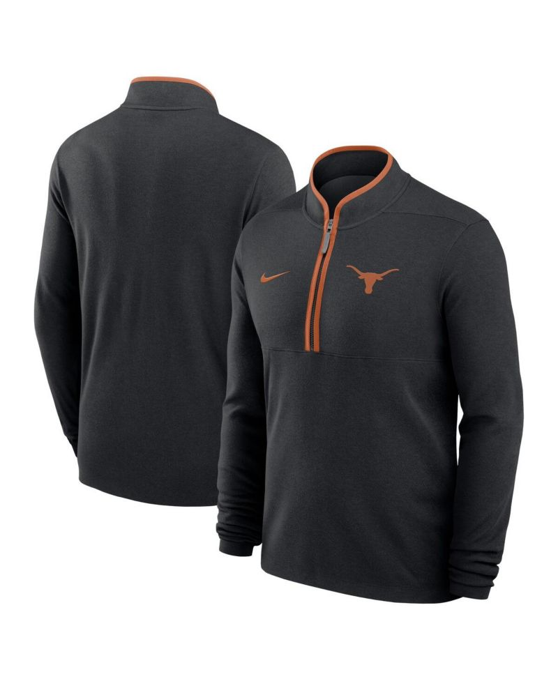Men's Black Texas Longhorns Courtside Victory Dri-FIT Half-Zip Pullover Sweatshirt