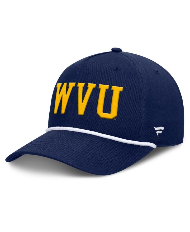 Men's Navy West Virginia Mountaineers Foul Ball Rope Adjustable Hat