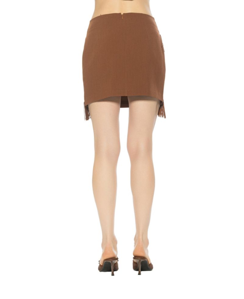 Women's Lior Fringe Grommet Mini Skirt