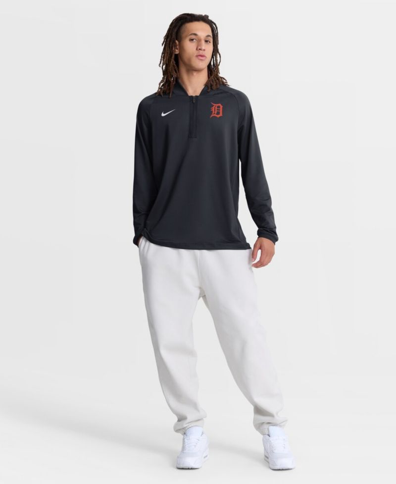 Men's Navy Detroit Tigers Authentic Collection Dri-FIT Raglan Half-Zip Pullover Sweatshirt