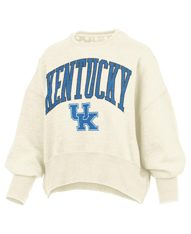 Women's Natural Kentucky Wildcats Oversized Waist-Length Crewneck Sweatshirt