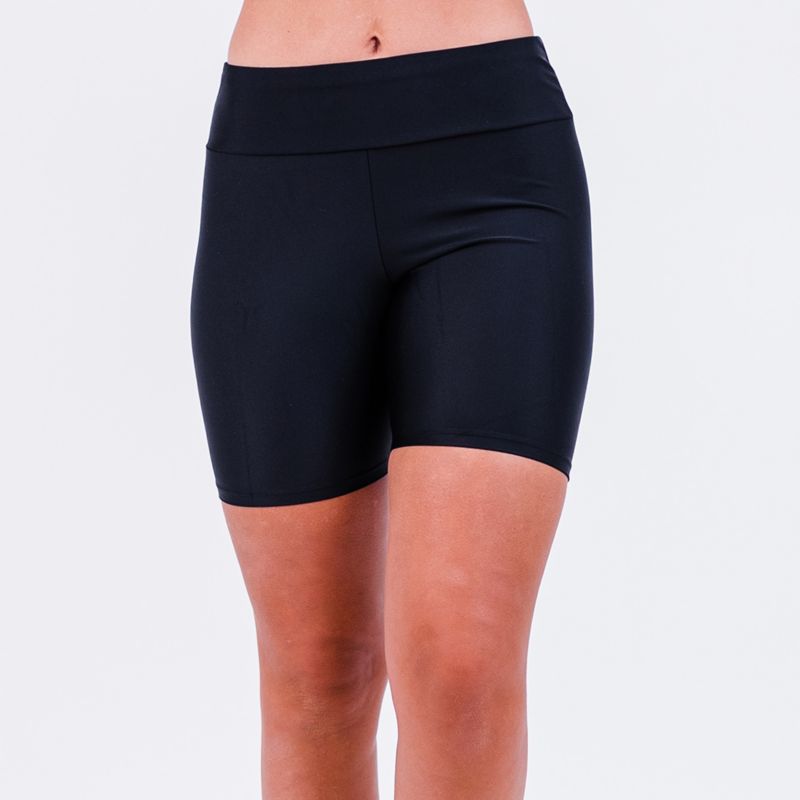 Women's Chlorine Resistant High Waisted Mid-Thigh Swim Shorts