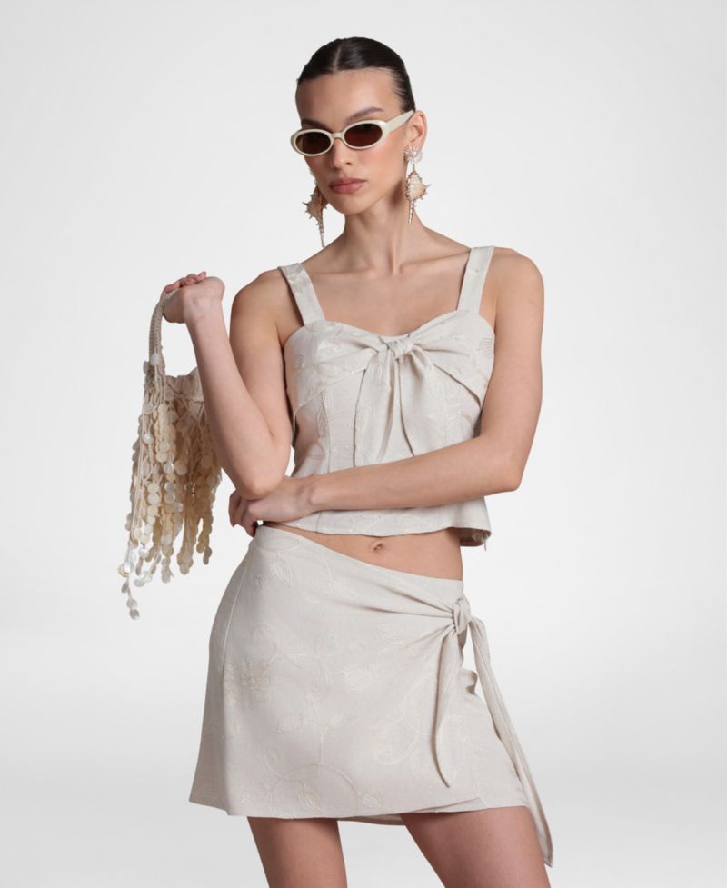 Women's Wrap Tie-Front Skirt