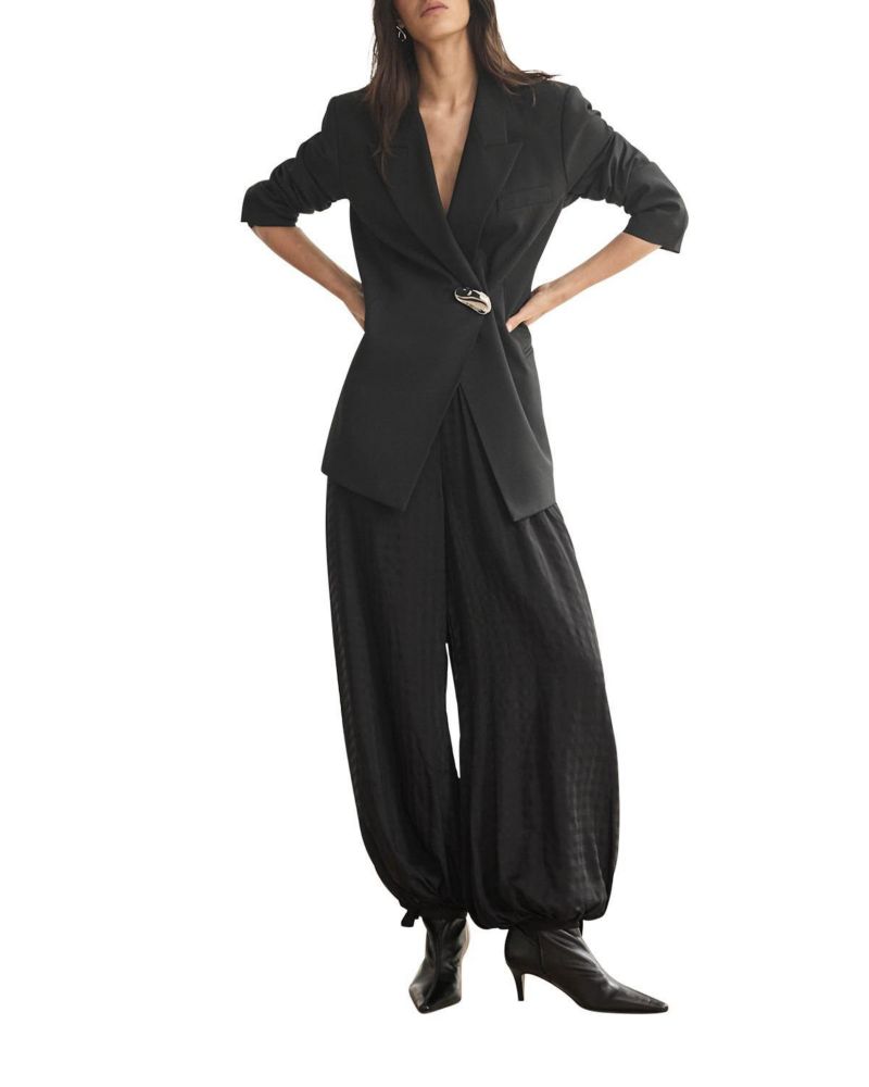 Women's Checked Balloon-Leg Elasticated Waistband Pants
