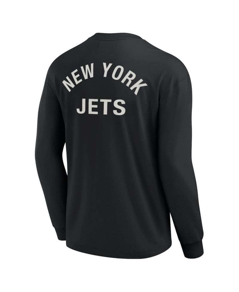 Men's and Women's Black New York Jets Super Soft Long Sleeve T-shirt