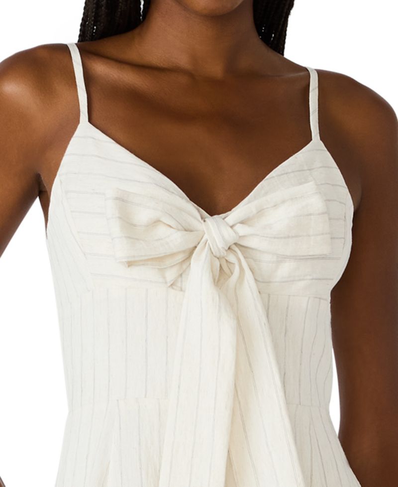 Sweetheart Sleeveless A-Line Bow-Front Midi Dress