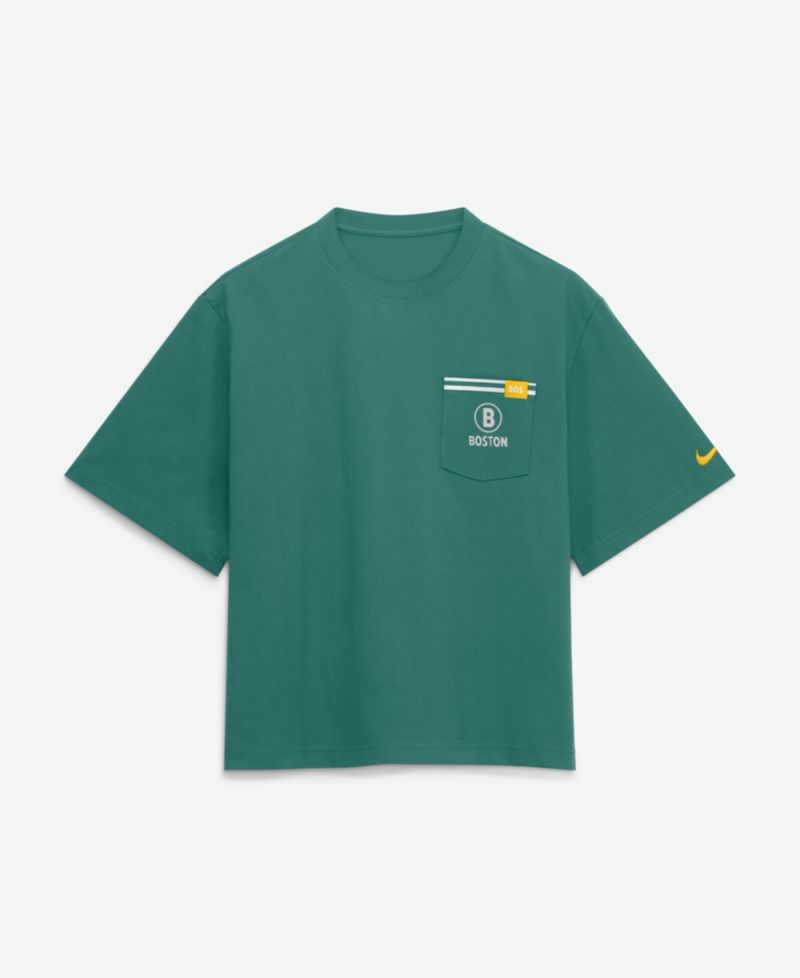 Women's Green Boston Red Sox City Connect Pocket Boxy T-Shirt