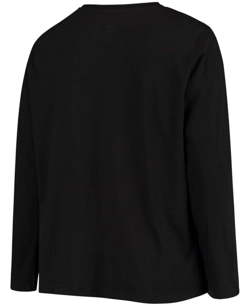 Women's Plus Size Black Las Vegas Raiders Primary Logo Long Sleeve T-shirt