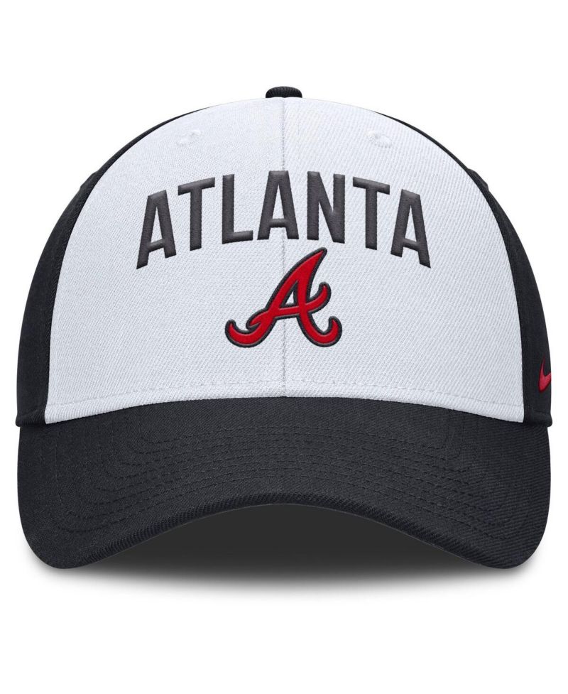 Men's White/Navy Atlanta Braves Club Performance Adjustable Hat