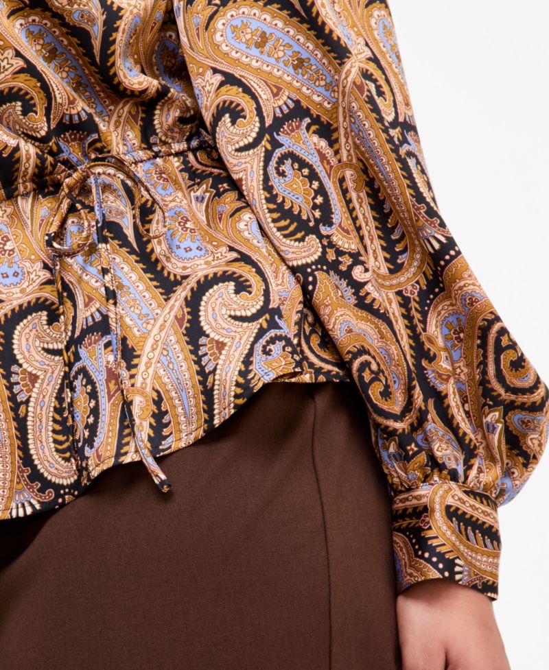 Plus Size Printed Peplum Blouse
