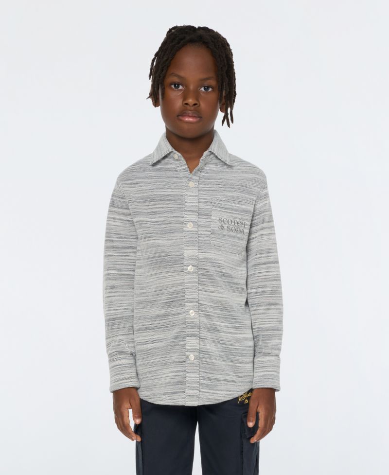 Big Boys Space Dyed Button Up Shirt