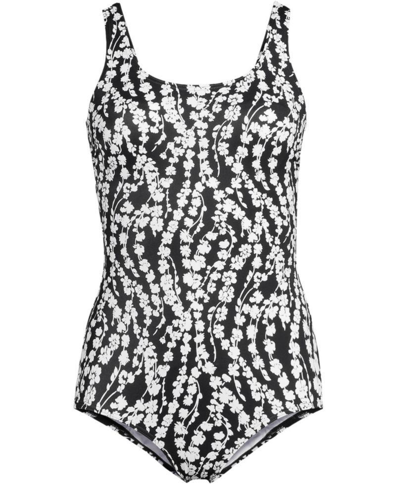Plus Size Long Tugless Low Leg One Piece Swimsuit
