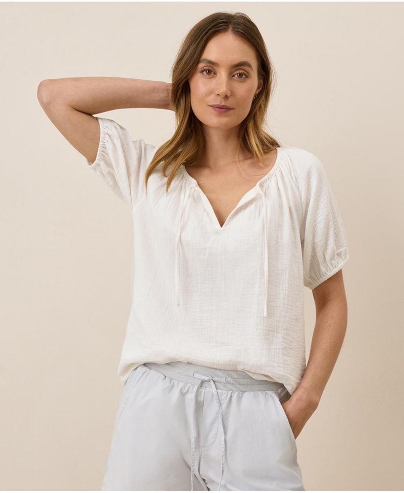 Organic Cotton Coastal Double Gauze Boho Popover