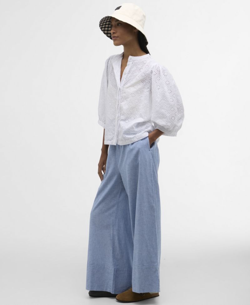 Women's Layla Broderie Anglaise Concealed Placket Top