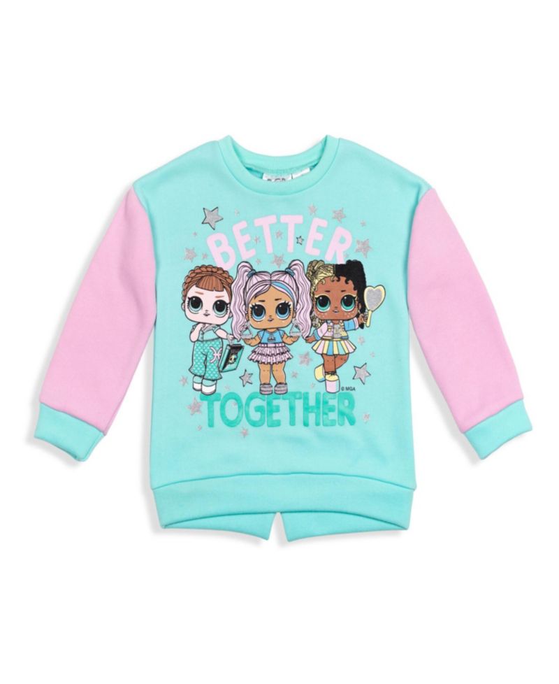 Girls Fleece Sweatshirt and Jogger Pants Outfit Set