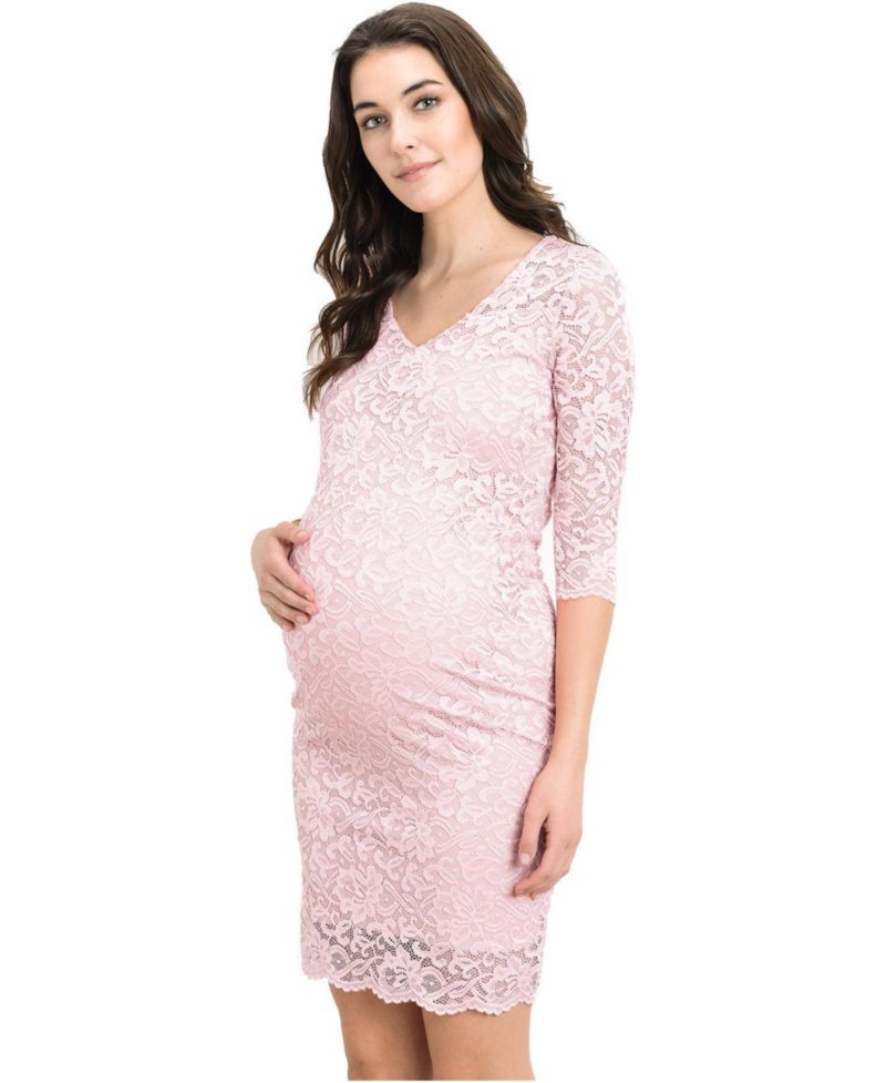 Women's Bodycon Floral Lace Dress with 3/4 Sleeves