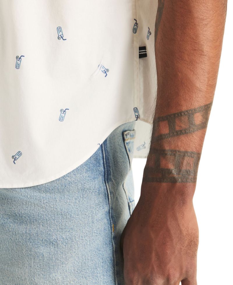 Men's Short-Sleeve Oxford Print Shirt