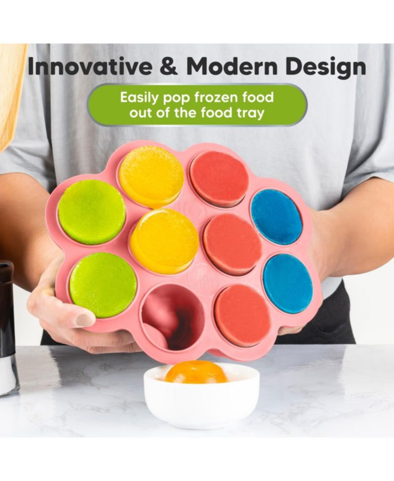 Prep Silicone Baby Food Freezer Tray with Clip-on Lid, 2oz x 10 Silicone Freezer Molds, BPA-Free Baby Food Storage