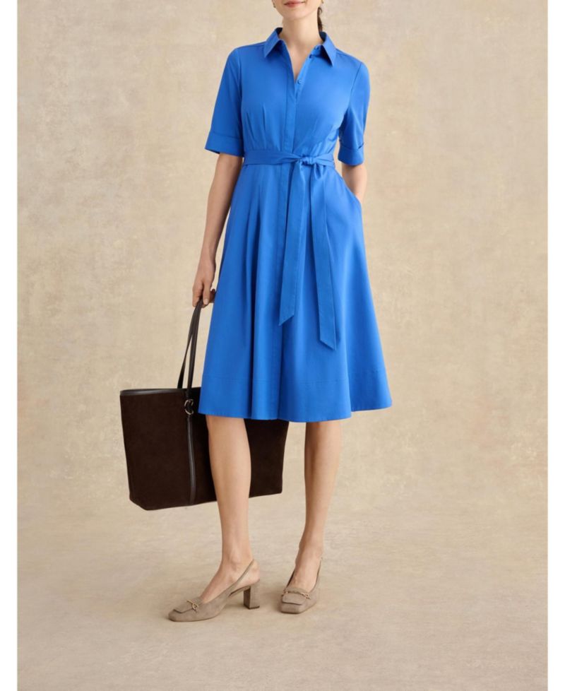 Women's Brigitta Pleated Tie-Belt Shirt Dress