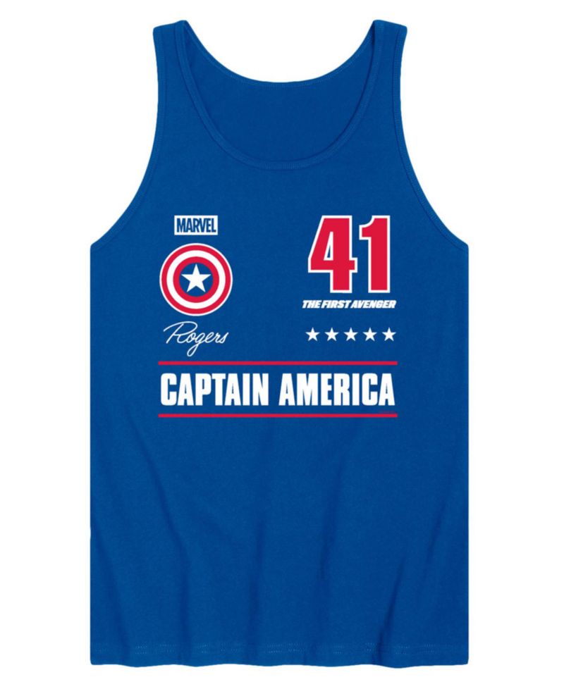 Men's Captain America Jersey Sleeveless Graphic Tank Top