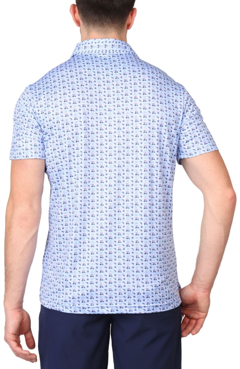 Men's Golf Carts Printed Performance Polo