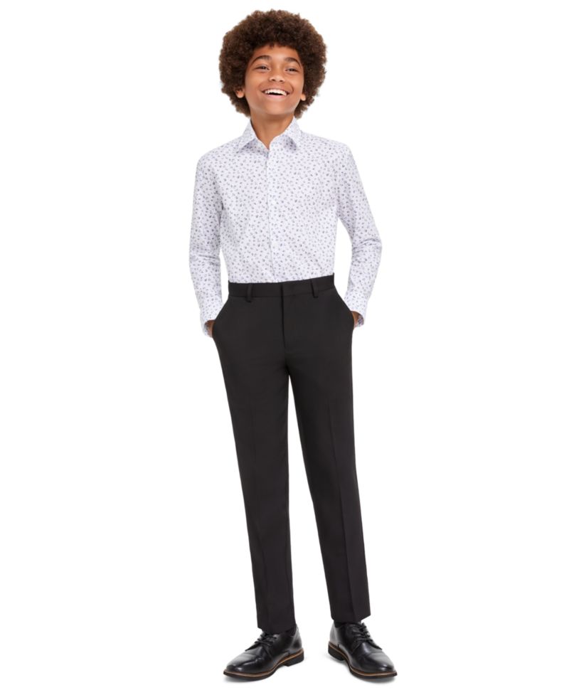 Boys' 4-20 Long-Sleeve Point-Collar Classic-Fit Cotton-Polyester Blend Dress Shirt