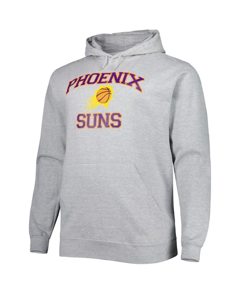 Men's Heathered Gray Phoenix Suns Big and Tall Heart and Soul Pullover Hoodie