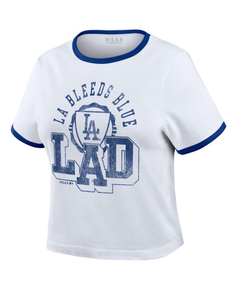 Women's White Los Angeles Dodgers Ringer Baby T-Shirt