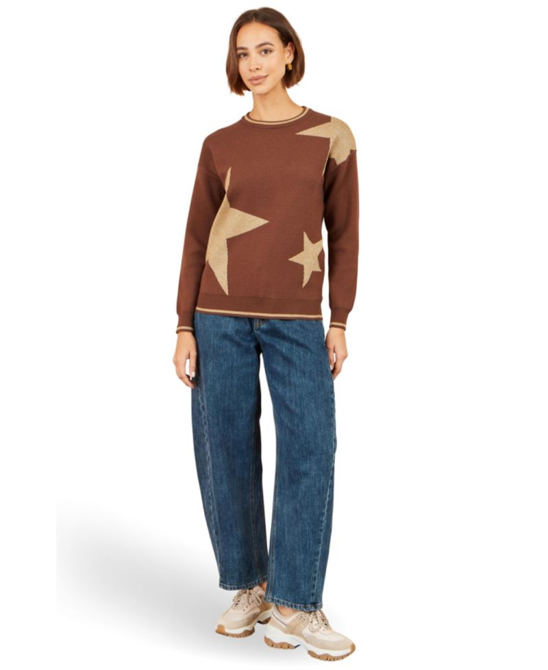 Women's Star Metallic Pullover Sweater