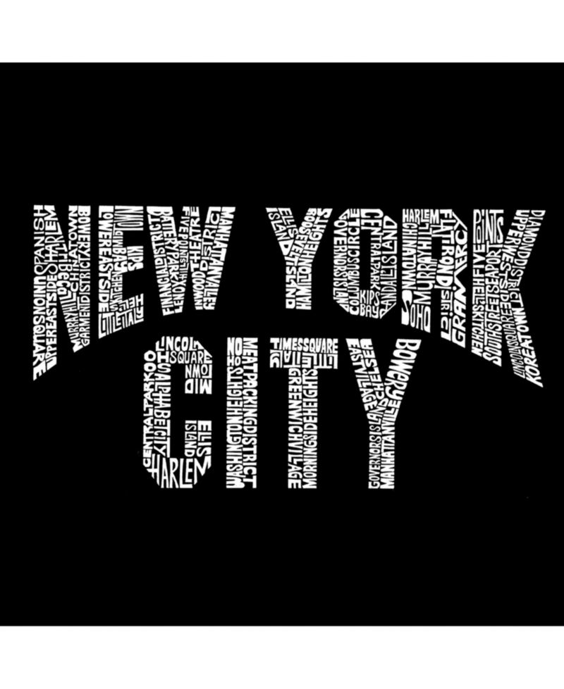 Men's Cotton/Poly Blend Word Art T-Shirt - New York City Neighborhoods