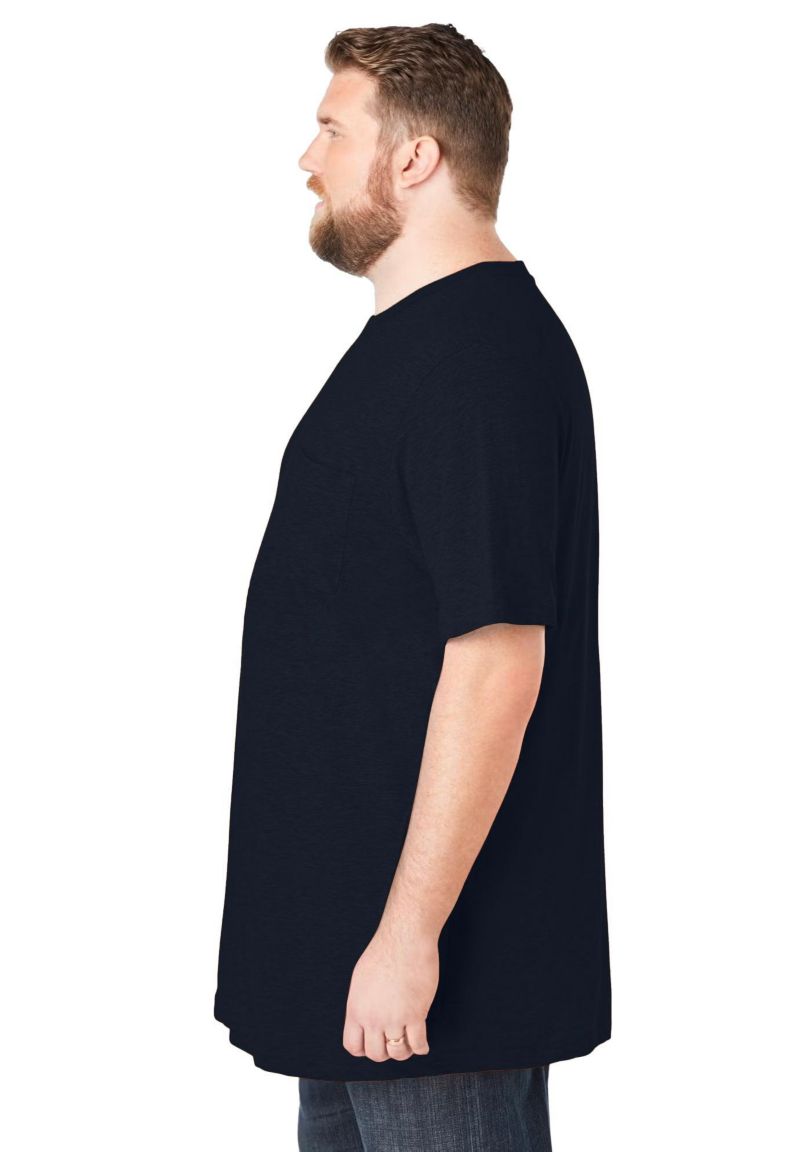 Men's Shrink-Less Lightweight Longer-Length Crewneck Pocket T-Shirt