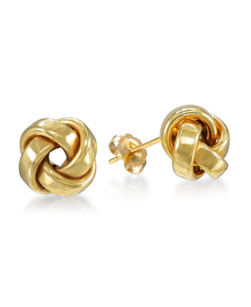 Love Knot Stud Earrings in 14k Gold or White Gold