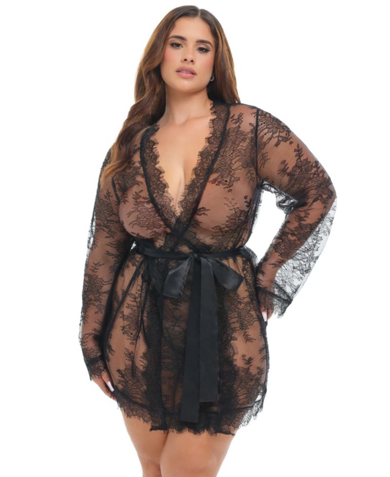 Women's Curvy Amour Short Lace Robe