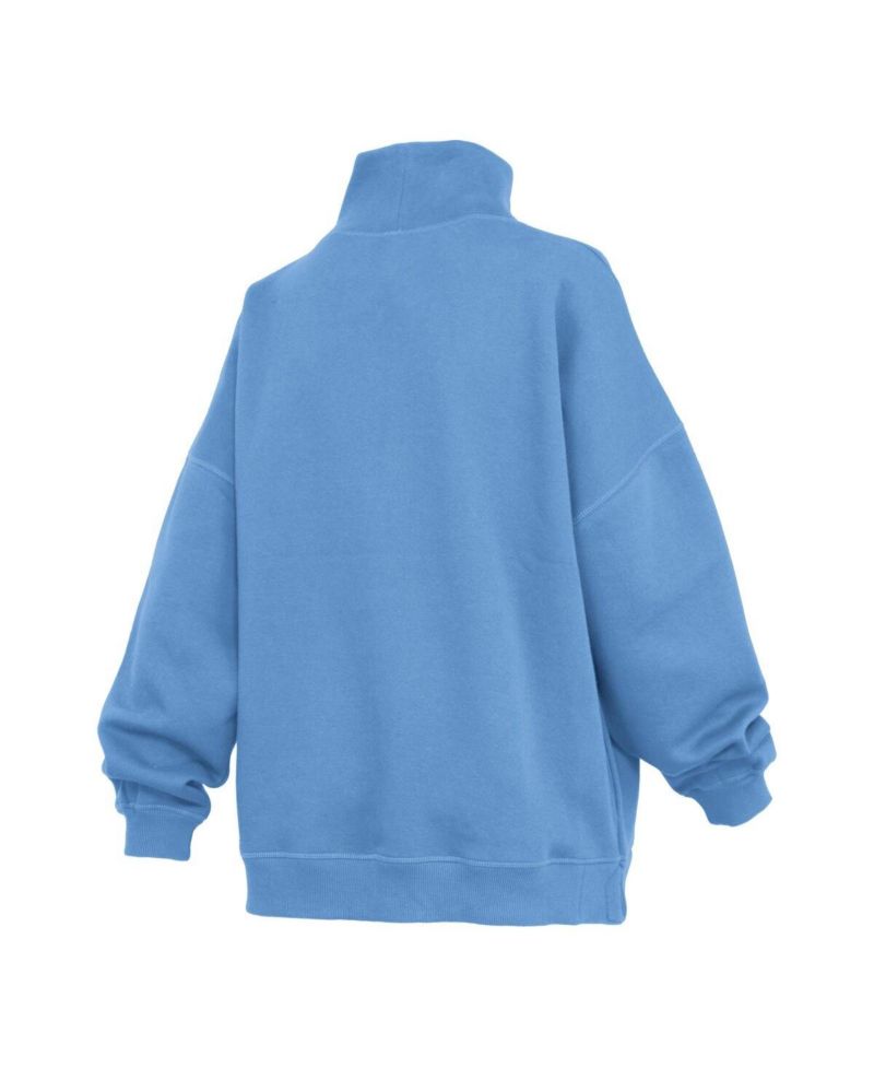 Women's Carolina Blue North Carolina Tar Heels Oversized Mock Neck Sweatshirt