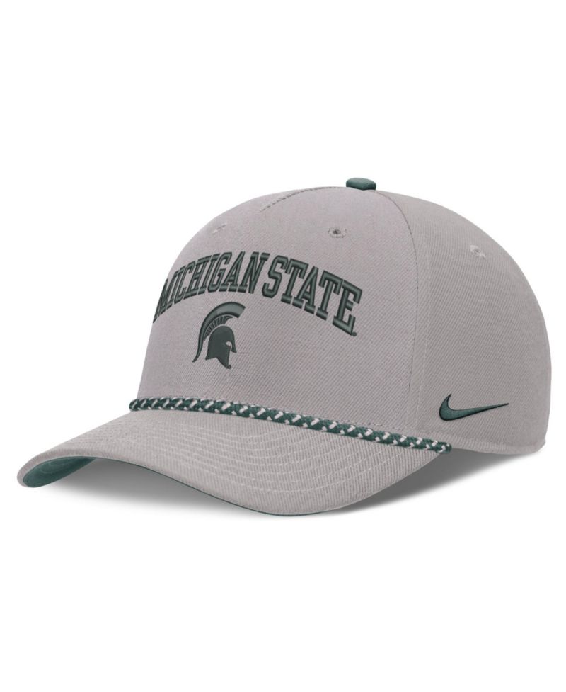 Men's and Women's Gray Michigan State Spartans Primetime Rise Rope Adjustable Hat