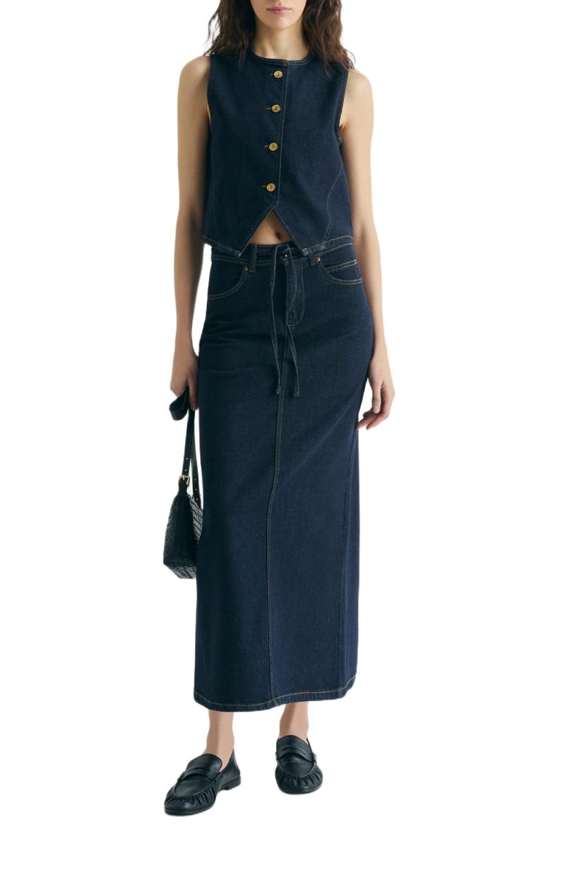 Women's Denim Midi Skirt