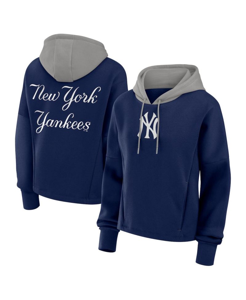 Women's Navy New York Yankees Oversized Legacy Favorite Spectator Pullover Hoodie