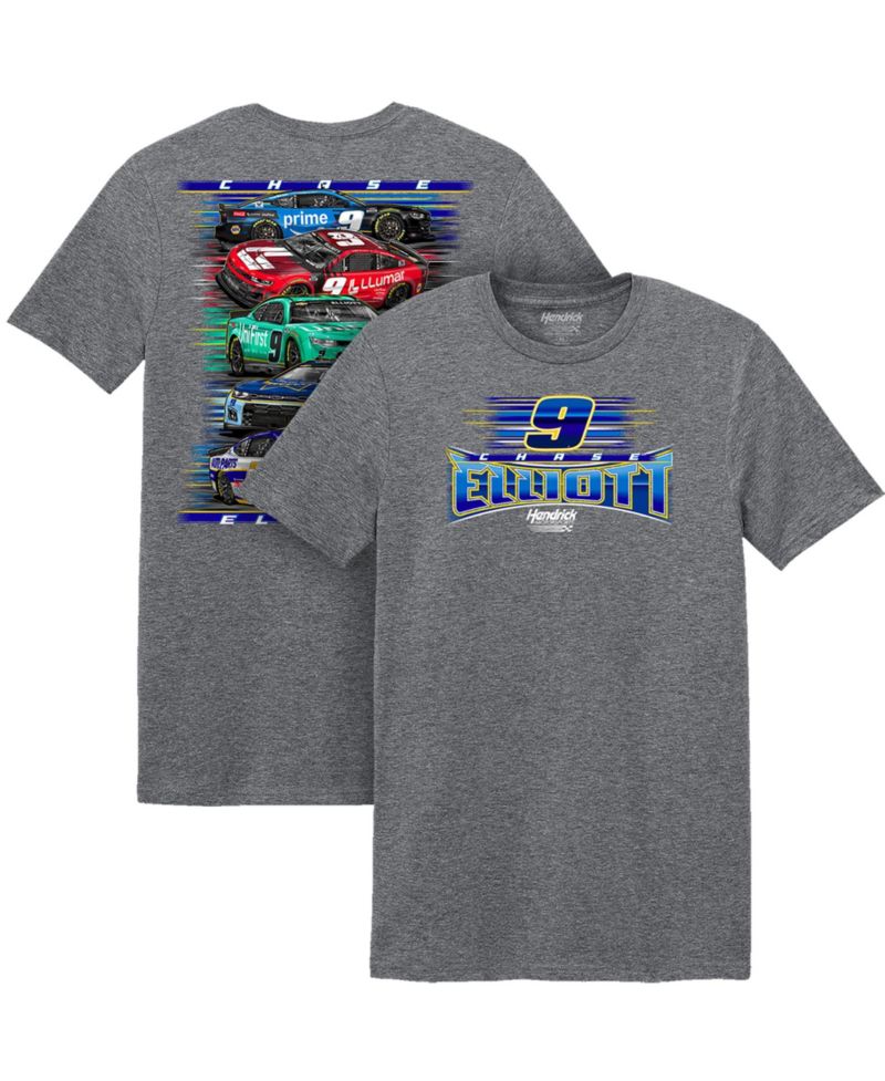Men's Classic Ink Heather Charcoal Chase Elliott Car T-Shirt