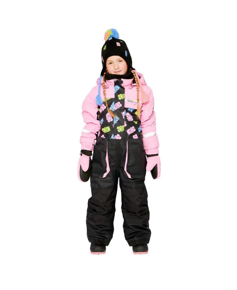 Little and Big Girl One ( 6 to 14 ) Piece Play Snowsuit Gummy Bear Print