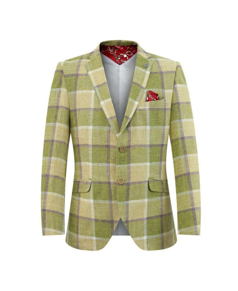 Men's Slim Fit Plaid Sports Blazer